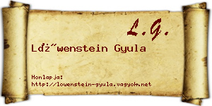 Löwenstein Gyula névjegykártya